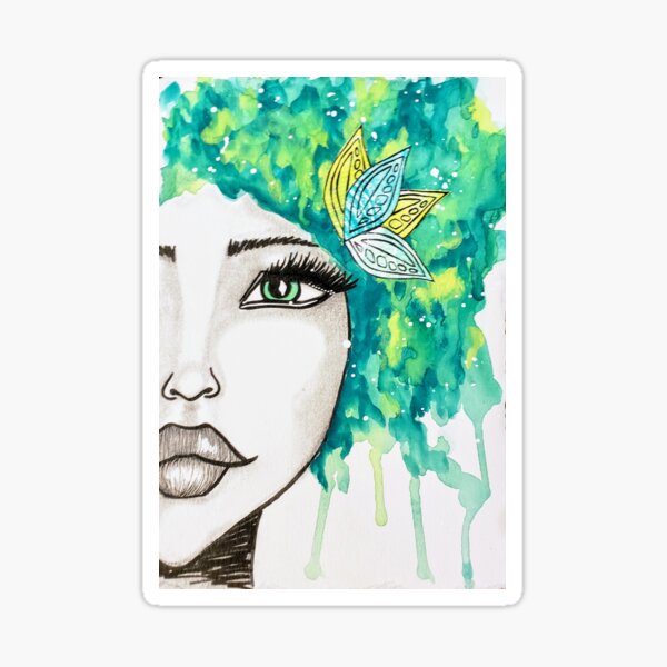 Green Earth Goddess Sticker