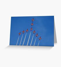 Red Arrows in Cambridge Greeting Card