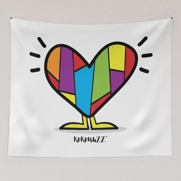 Aperçu de l'œuvre Grand coeur multicolore - AMOUR! créée et vendue par Kokonuzz.