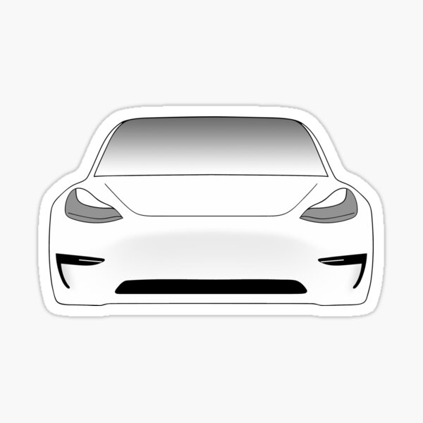 Tesla Model 3 x weiß Sticker