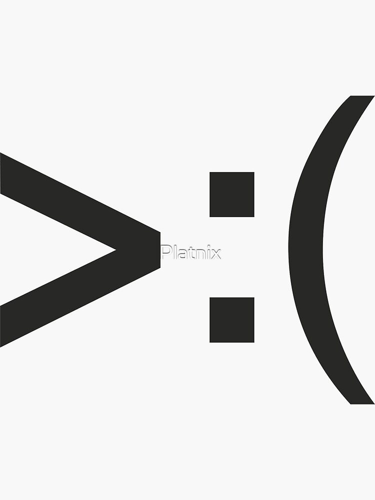 "Angry/Unhappy Face Text Emoticon/Emoji" Sticker by Platnix Redbubble