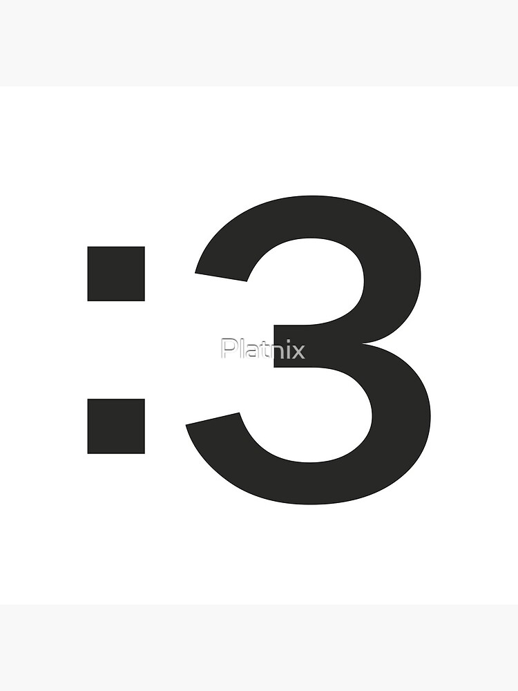 "Cat Face 2 3 Text Face Emoticon/Emoji" Art Print by Platnix Redbubble