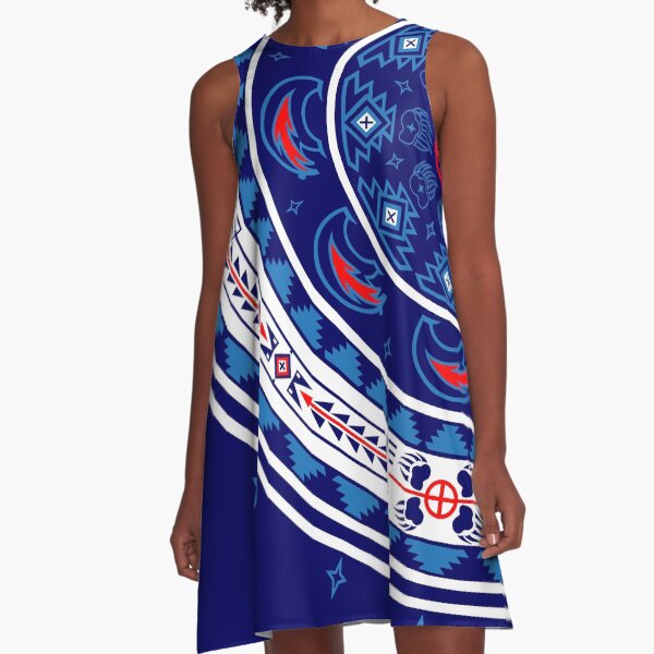Bear Spirit Blue A-Line Dress