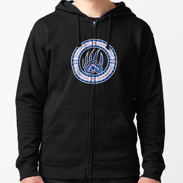 Bear Spirit Blue Zipped Hoodie
