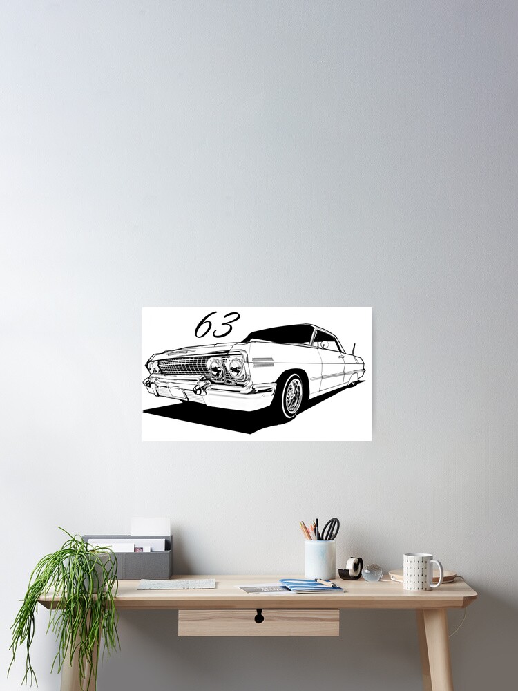 CHEVROLET　Impala63 coupe A3Poster 1963 Chevrolet Impala SS