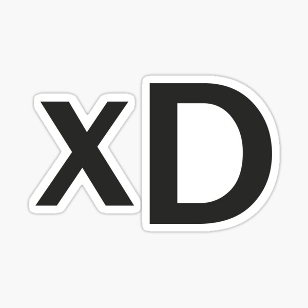 "xD 3 Text Emoticon/Emoji" Sticker for Sale by Platnix Redbubble
