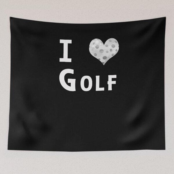 Item preview, I Love Golf Heart Ball Fan Designs designed and sold by SpiritWestDesig.
