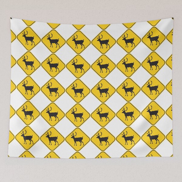 Item preview, Caribou & reindeer crossing/caution road sign! designed and sold by ArtBart.