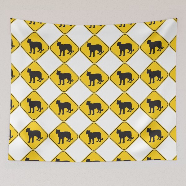 Item preview, Cougar crossing/caution road sign! designed and sold by ArtBart.