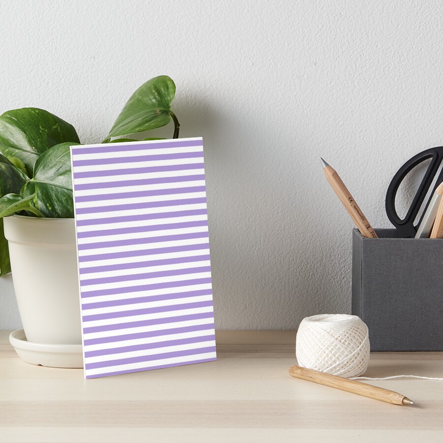 Light Pastel Purple Violet and White Horizontal Stripes
