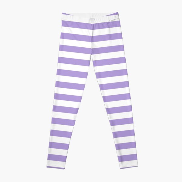 Light Blue and White Horizontal Stripes Leggings for Sale by