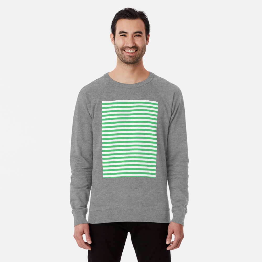 green and white striped sweatshirt