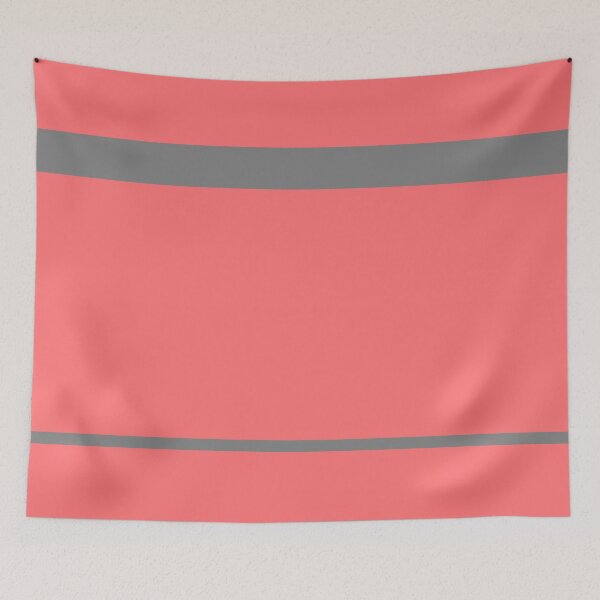 Item preview, Living Coral with Gray Stripes designed and sold by plantlegend.