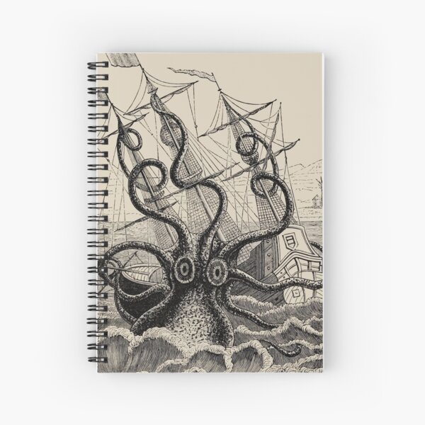 Artikel-Vorschau von Weinlese Kraken, der Schiffsillustration angreift, designt und verkauft von monsterplanet.