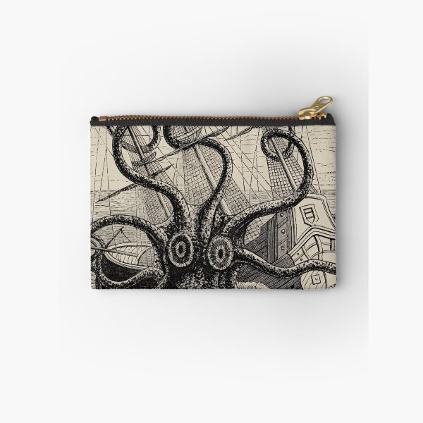 Item preview, Vintage Kraken attacking ship illustration designed and sold by monsterplanet.