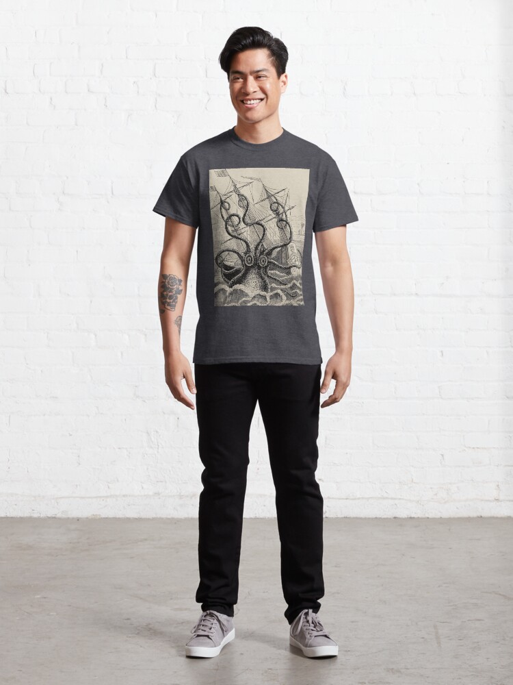 Alternate view of Vintage Kraken attacking ship illustration Classic T-Shirt