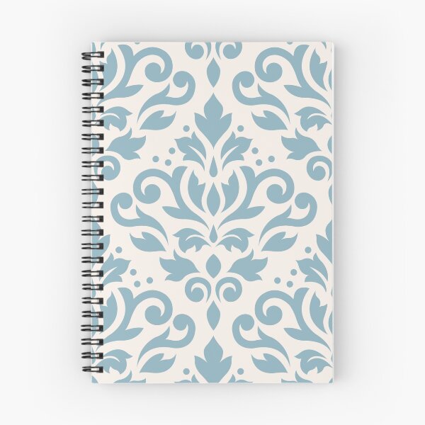 Item preview, Scroll Damask Large Pattern Blue on Cream designed and sold by NataliePaskell.