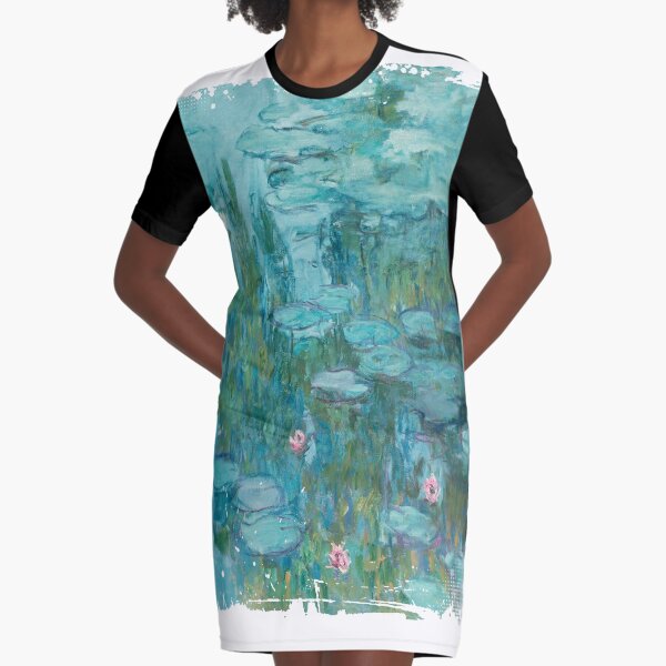 Water Lilies, c. 1915- Claude Monet Graphic T-Shirt Dress