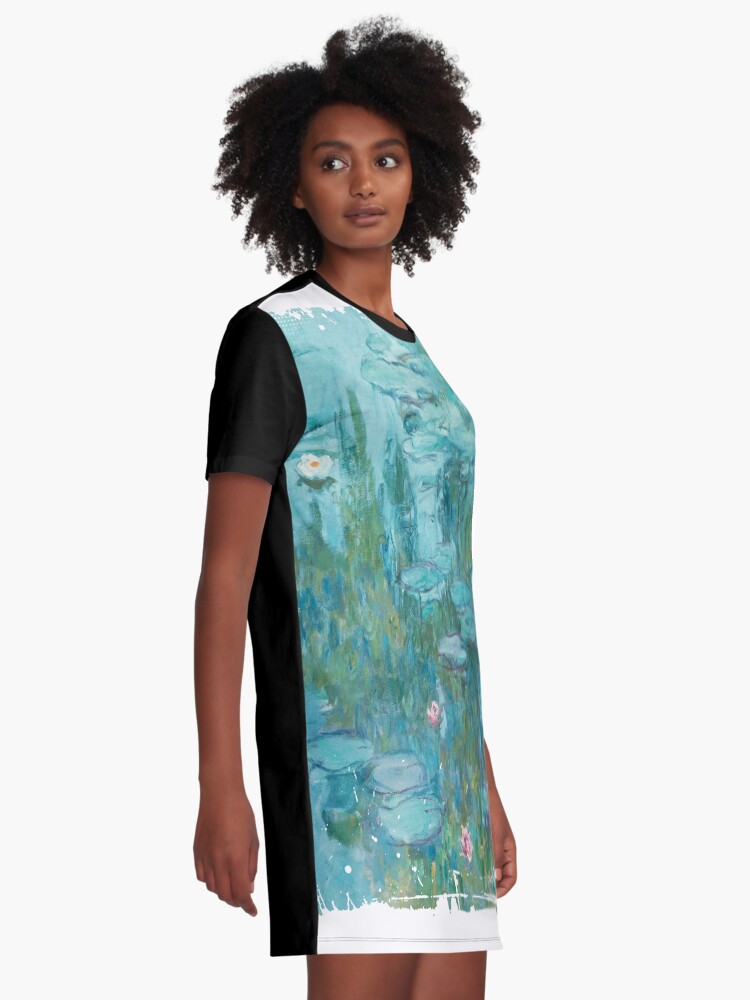 Alternate view of Water Lilies, c. 1915- Claude Monet Graphic T-Shirt Dress