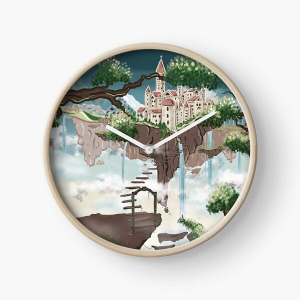 Monde imaginaire 'les îles flottantes' Horloge