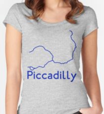 London Underground Piccadilly Line Map Women's Fitted Scoop T-Shirt