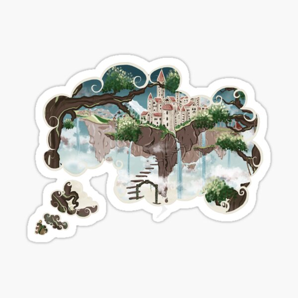 Monde imaginaire 'Les îles flottantes' Sticker