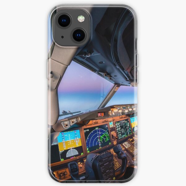 Boeing 737 Max 8 cockpit in flight iPhone Soft Case
