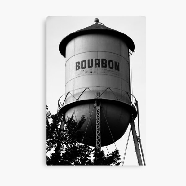 Item preview, Bourbon Whiskey Vintage Water Tower - Black and White Edition designed and sold by Gregory Ballos.