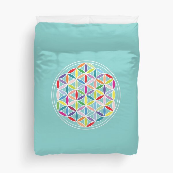 Item preview, Flower of Life – Multicoloured on Blue designed and sold by NataliePaskell.