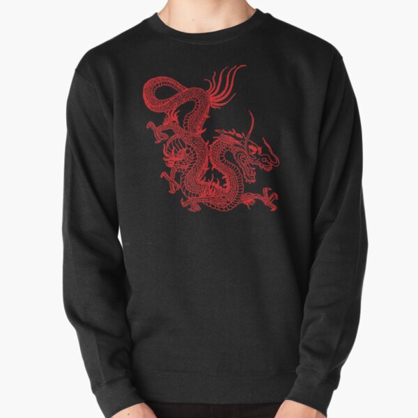 Red Chinese Dragon Pullover Sweatshirt