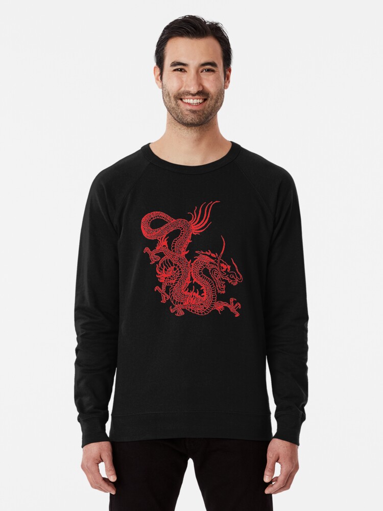 Sudadera ligera for Sale con la obra «Dragón chino rojo» de