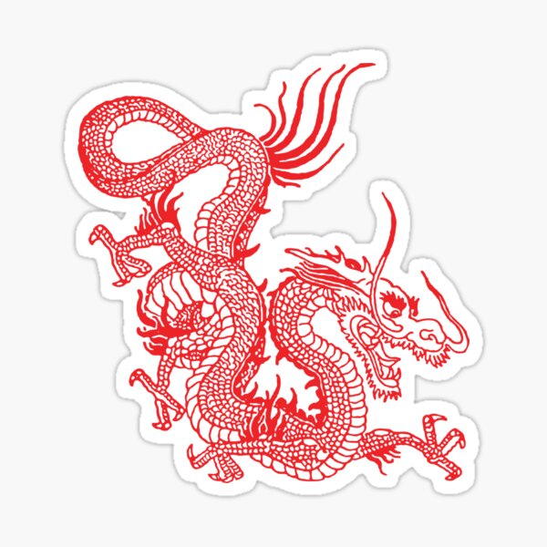 vergeten Thespian tij Red Chinese Dragon" Sticker for Sale by EddieBalevo | Redbubble