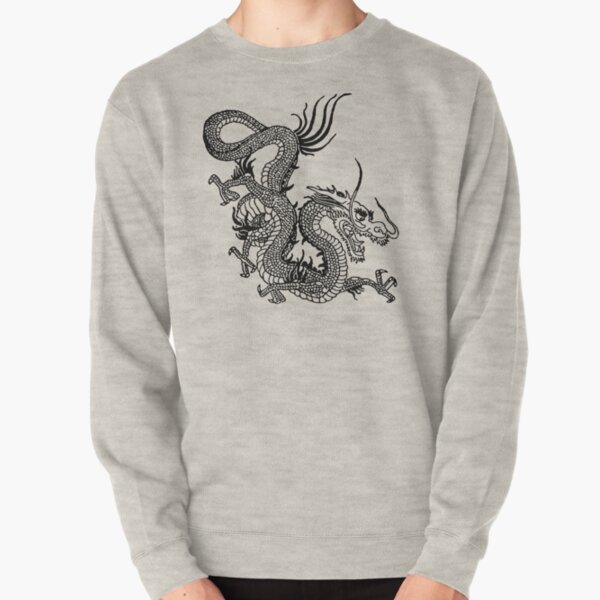Black Chinese Dragon Pullover Sweatshirt