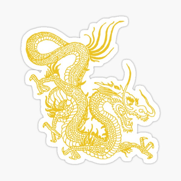 Sticker Pair Dragon Dragons Print Malossi Yellow