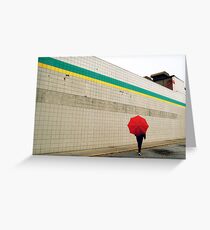 Red Umbrella Greeting Card