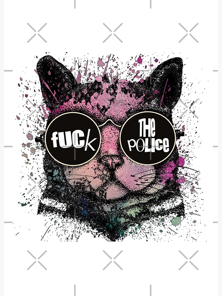 Fuck the police cat Art Board Print for Sale by BigPoiasa