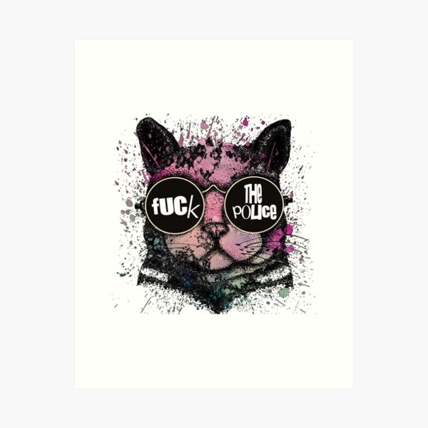 Item preview, Fuck the police cat designed and sold by BigPoiasa.