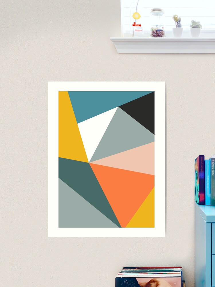 ビンテージ　MODERN GEOMETORIC ART PRINT Colorful Geometric Pattern 256