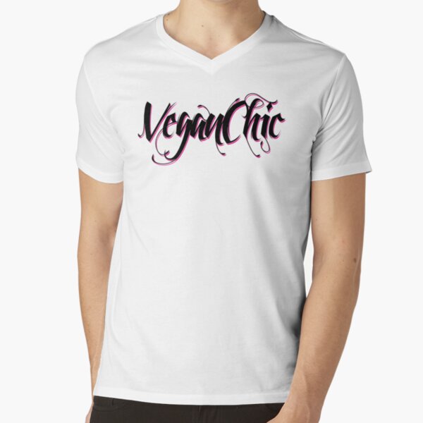 VeganChic ~ Majestic Black V-Neck T-Shirt