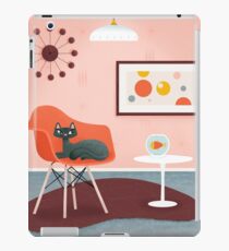 Midcentury Coral Decor With Black Cat And Gold Fish iPad Case/Skin