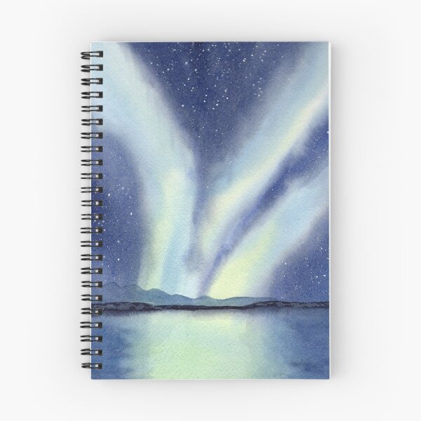 Item preview, Northern Lights with Mountains and Lake designed and sold by Sandra Connelly.