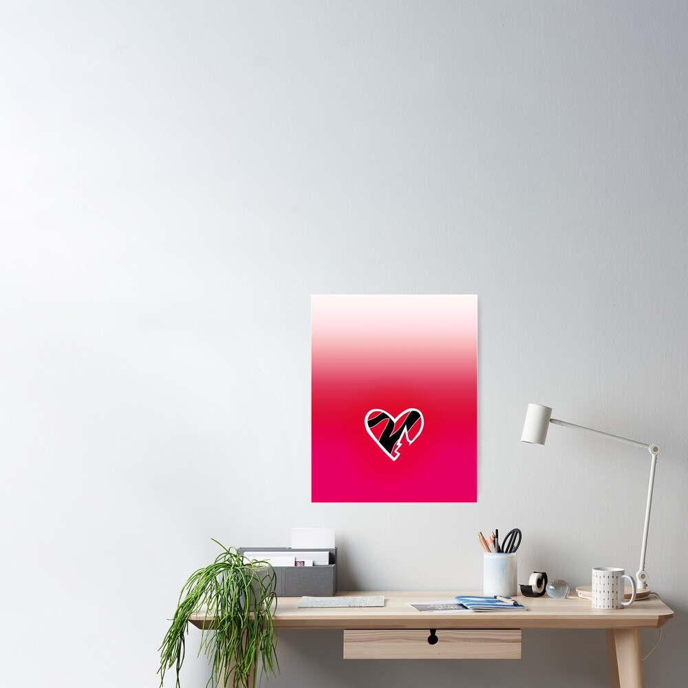 HBK Red Gradient Heart Poster for Sale by Linubidix