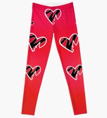 HBK Red Gradient Heart Leggings