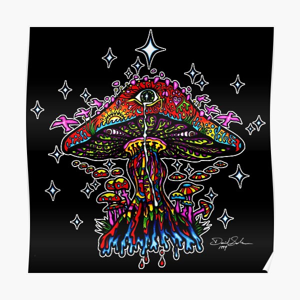 Psychedelic Eye Mushroom Poster