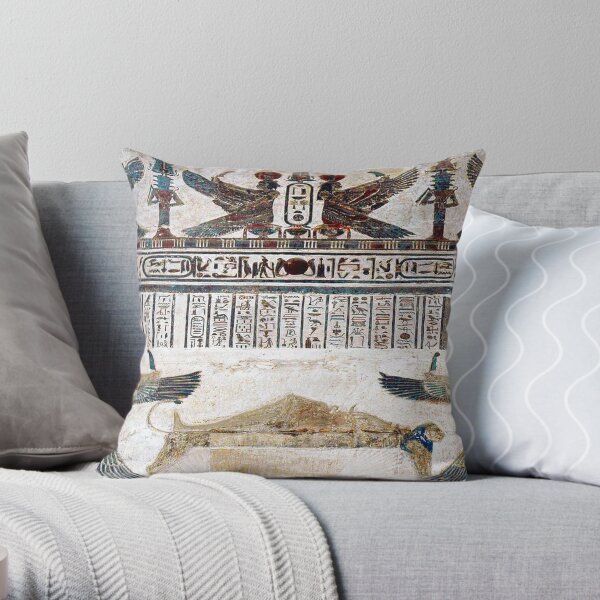 EGYPT. EGYPTIAN. Ancient Egypt. Temple decoration at Dendera. Throw Pillow