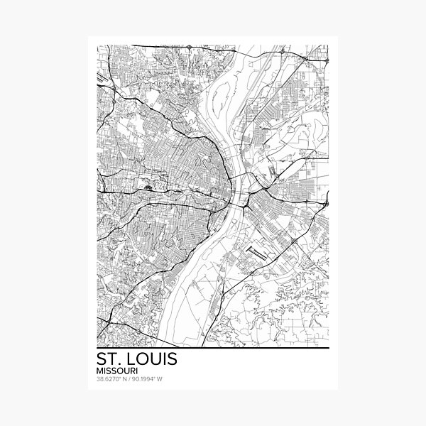 St. Louis Karte Poster drucken Wandkunst, Missouri Geschenk bedruckbar, Haus und Kindergarten, moderne Karte Dekor für Büro, Karte Kunst, Karte Geschenke Fotodruck