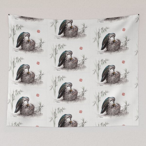 Item preview, "A Mother's Love" - Mother Hummingbird and Baby designed and sold by Rebecca Rees.