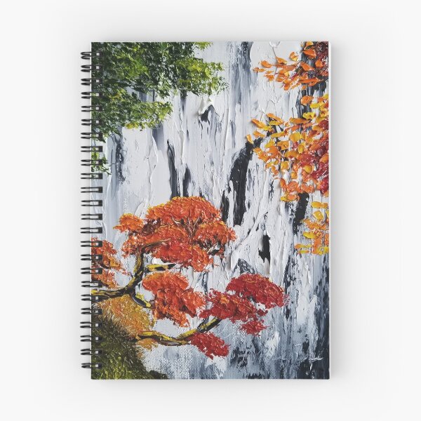 Item preview, Waterfall Painting, Fall Foliage Art, Autumn Trees, Orange Leaves, Waterfall bag, fall tote, rustic decor, rustic charm designed and sold by roxanegabriel.