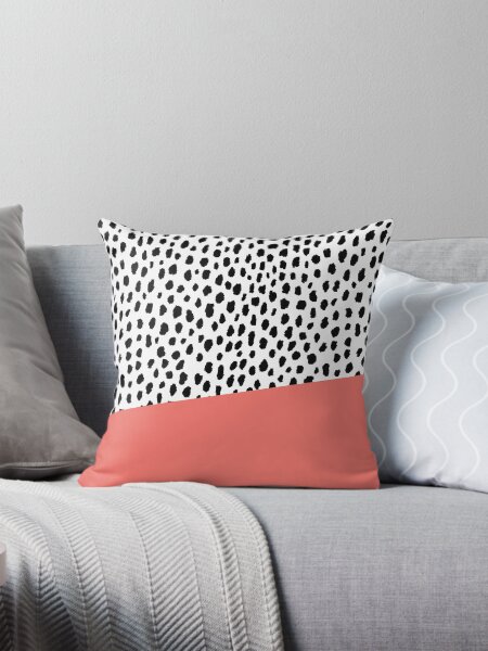 Black and white spot cushion best sale