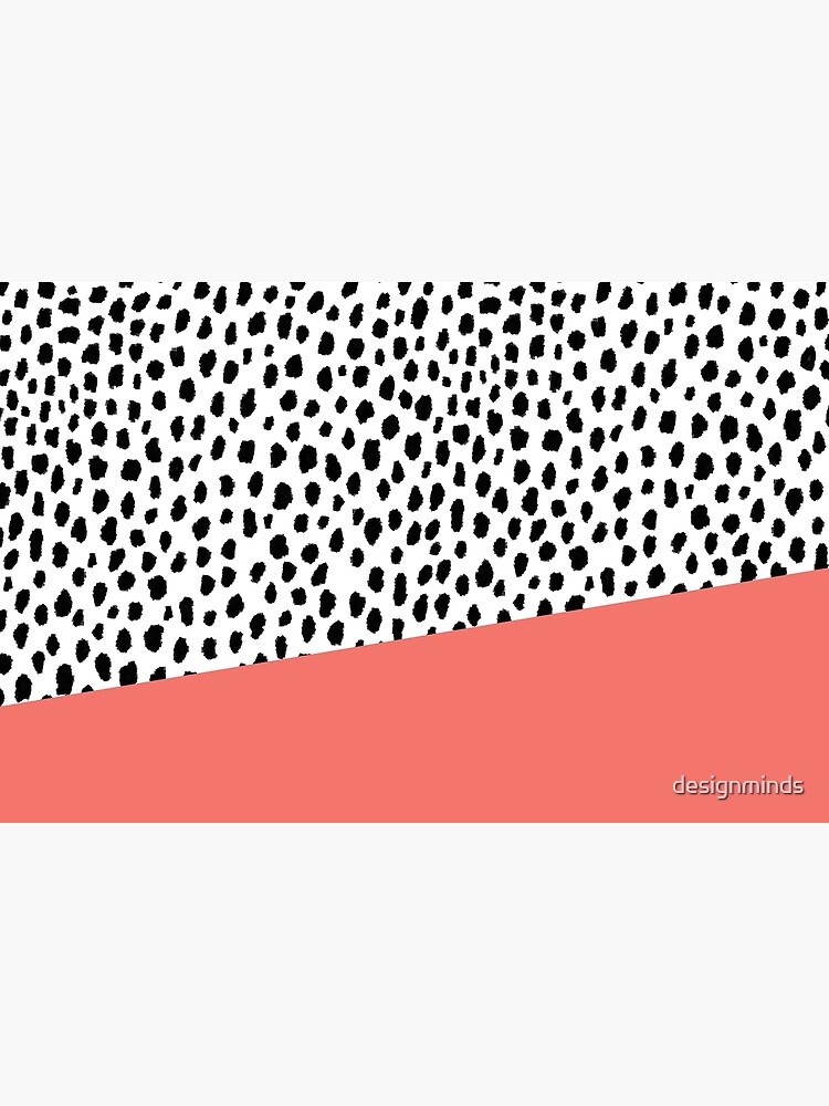 Dalmatian Spots with Coral Stripe (Pantone Living Coral) by designminds